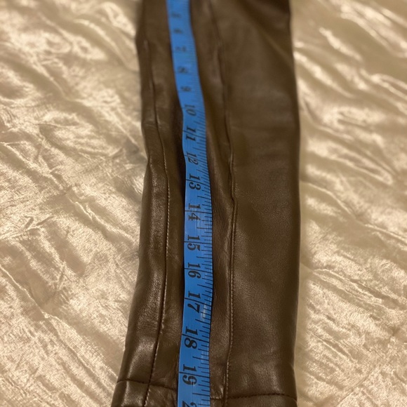 Dark brown zip leather jacket size sm - Picture 6 of 8